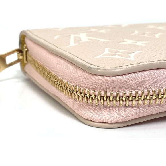 Louis Vuitton Monogram Amplant Zippy Wallet Round Zipper Pink Beige Yellow - Picture 4 of 8